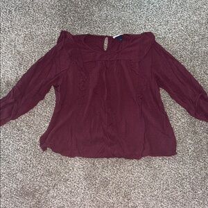 Size large burgundy long sleeve blouse